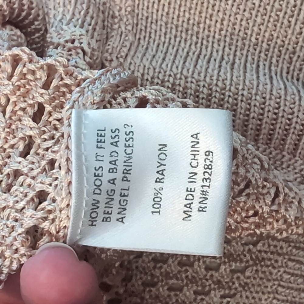 Revolve LPA Leo Off-Shoulder Open Knit Sweater Dusty Pink Small - Picture 5 of 8